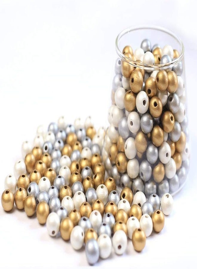 دي آي واي كرافتس مجموعة خرز متنوعة غير مصنفة، خرز دائري ملون، ذهبي، فضي، أبيض، فواصل خرز دائرية بثلاثة ألوان لصنع المجوهرات اليدوية، مثل خلخال، سوار، أقراط، مالا (130) - Image 4